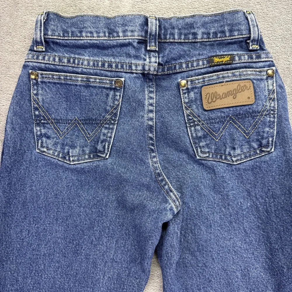 Wrangler Jeans Boys‎ Size 12 Slim Blue Straight Leg Denim Adjustable Waist